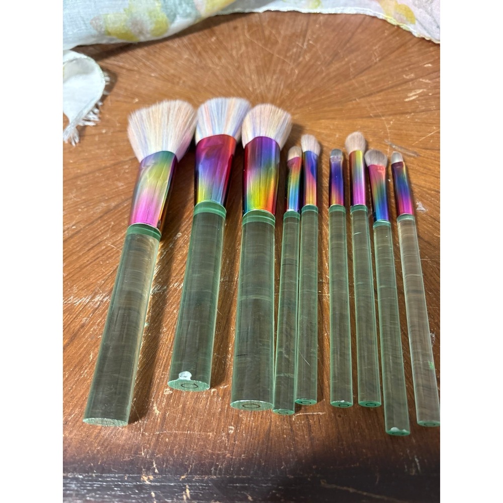 9  Rainbow cosmetic brushes